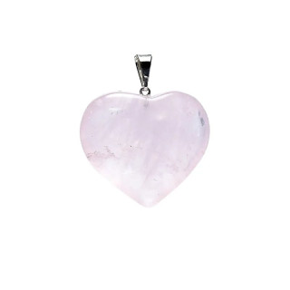 Pendentif de quartz rose en forme de cœur | Pieralune