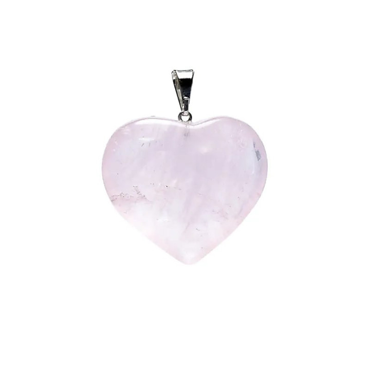 Pendentif de quartz rose en forme de cœur | Pieralune