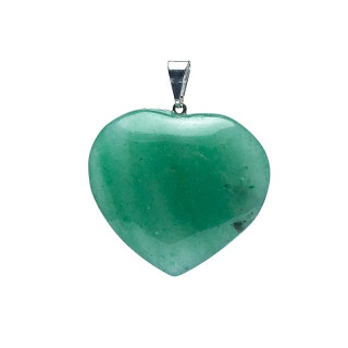 Pendentif de quartz vert en forme de cœur | Pieralune