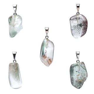 Pendentif en pierre précieuse lodolite (quartz chaman) ... | Pieralune
