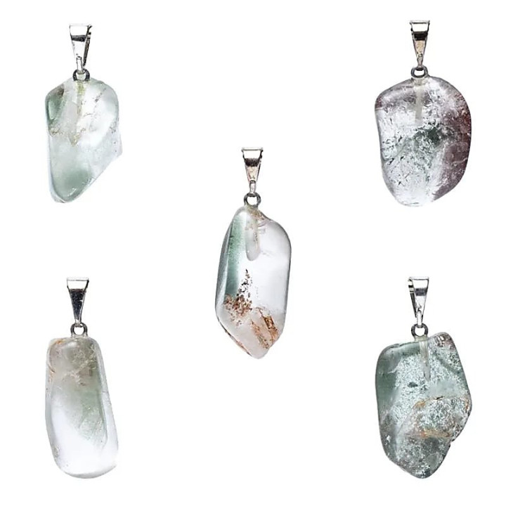 Pendentif en pierre précieuse lodolite (quartz chaman) ... | Pieralune