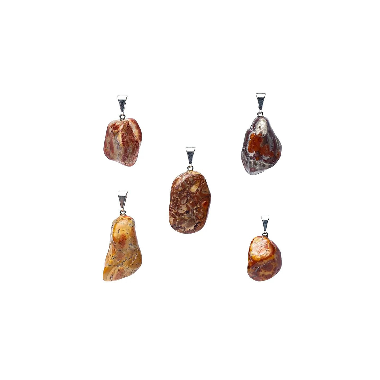 Pendentif en pierre précieuse jaspe oeil d'oiseau broch... | Pieralune