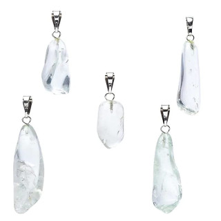 Pendentif en pierre précieuse prasiolite percée | Pieralune