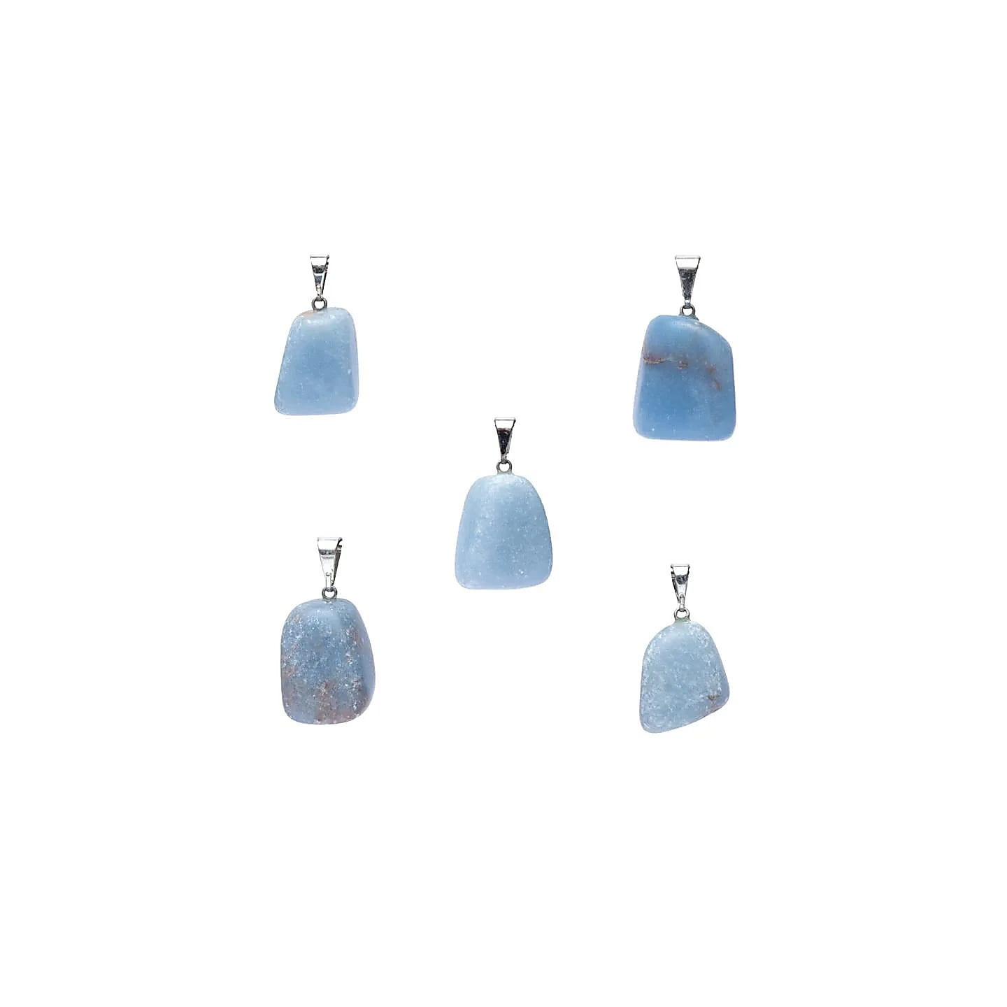 Pendentif en pierre précieuse angélite percée | Pieralune