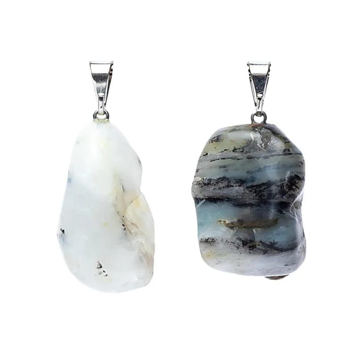 Pendentif en pierre précieuse d'opale andine percée | Pieralune