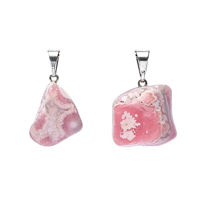 Pendentif en pierre précieuse rhodochrosite percée | Pieralune