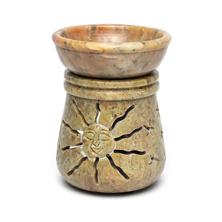 Brûleur d’huile soleil et lune stéatite | Pieralune