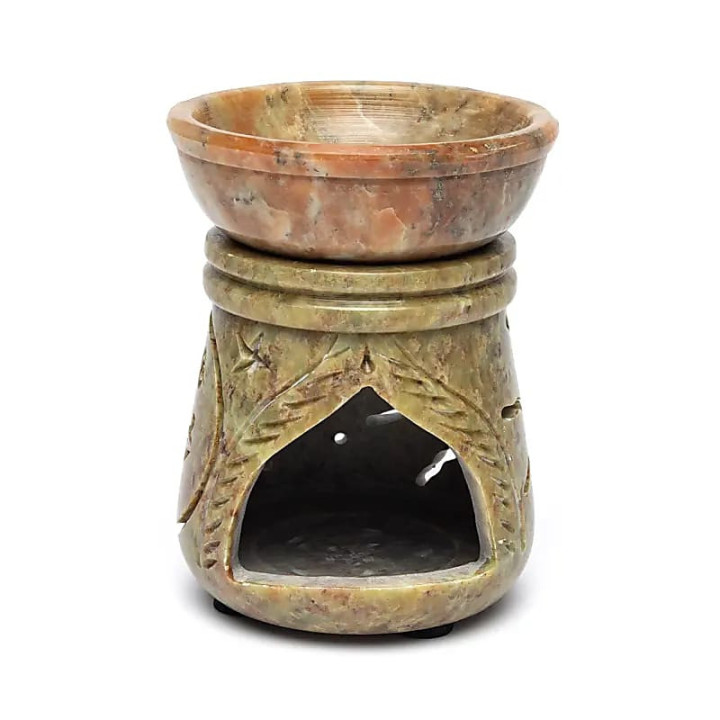 Brûleur d’huile soleil et lune stéatite | Pieralune