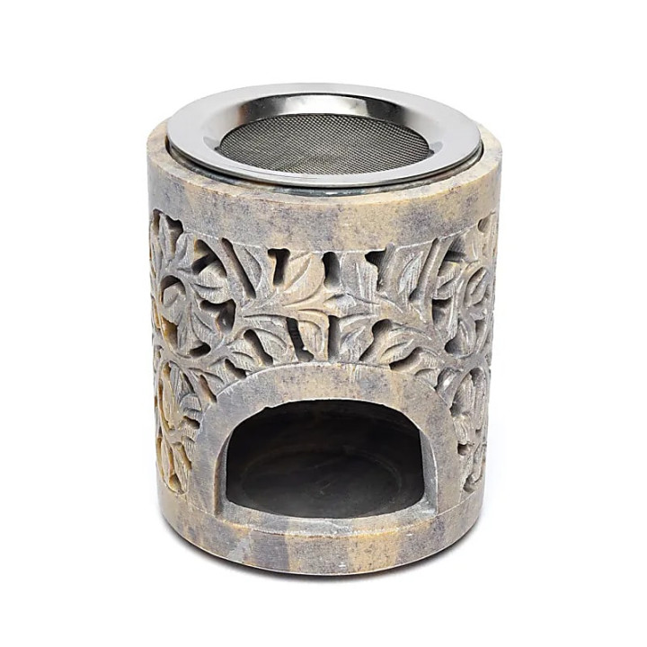 Brûle-encens et brûleur d’huile Arbre de Vie stéatite c... | Pieralune