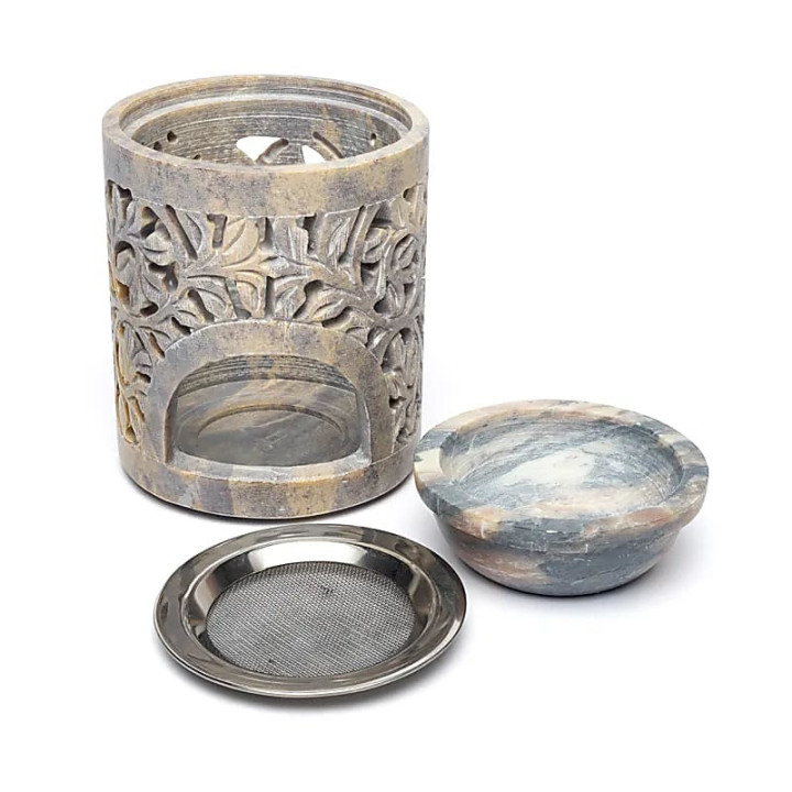 Brûle-encens et brûleur d’huile Arbre de Vie stéatite c... | Pieralune