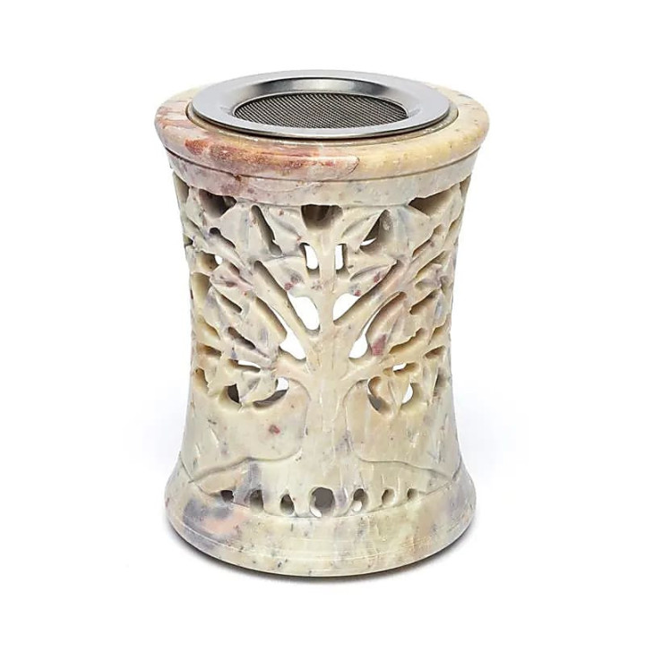 Brûle-encens et brûleur d’huile Arbre de Vie stéatite c... | Pieralune