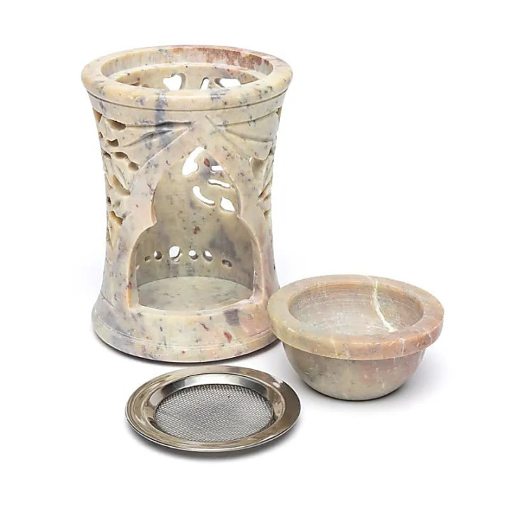 Brûle-encens et brûleur d’huile Arbre de Vie stéatite c... | Pieralune