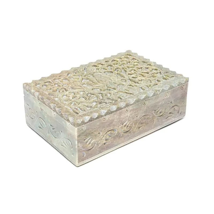 Boîte à tarot ou à bijoux Lotus stéatite | Pieralune