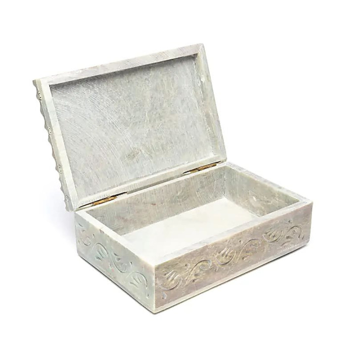 Boîte à tarot ou à bijoux Lotus stéatite | Pieralune