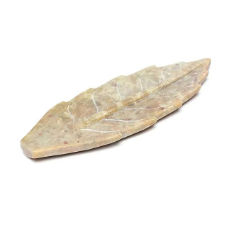 Brûle-encens forme feuille stéatite | Pieralune