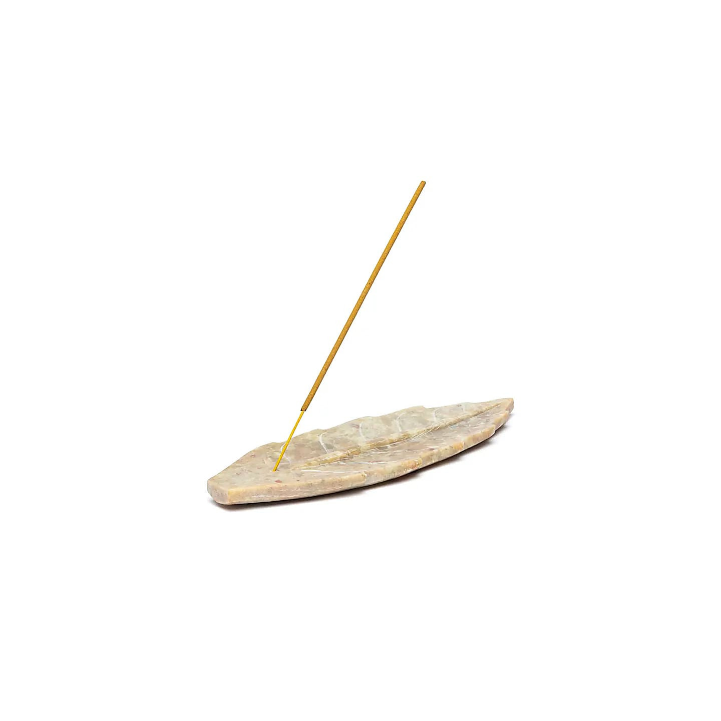 Brûle-encens forme feuille stéatite | Pieralune