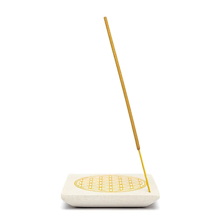 Brûle-encens Fleur de Vie grès | Pieralune