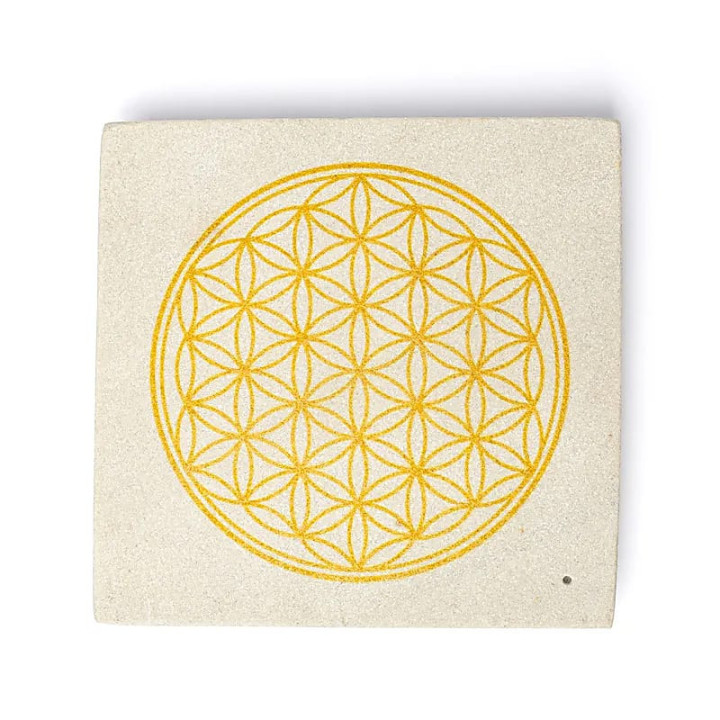 Brûle-encens Fleur de Vie grès | Pieralune