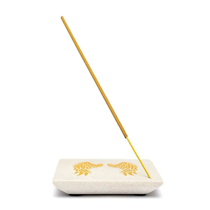 Brûle-encens ailes d’ange grès | Pieralune