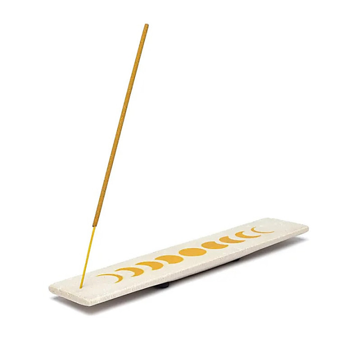 Porte-encens allongé phases de lune grès | Pieralune