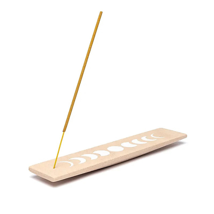 Porte-encens allongé phases de lune grès rose | Pieralune