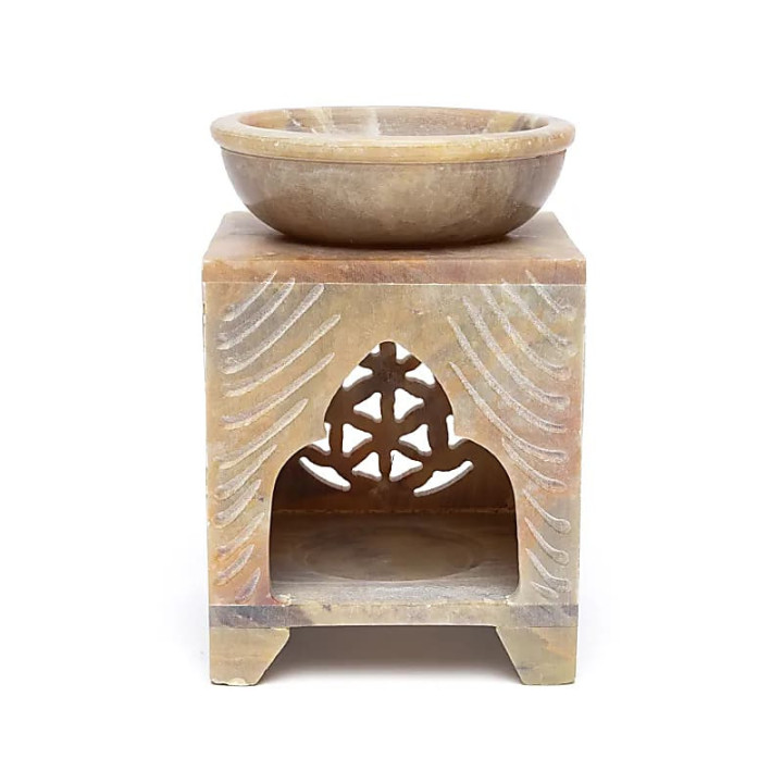 Brûle-encens et brûleur d’huile Fleur de Vie stéatite | Pieralune
