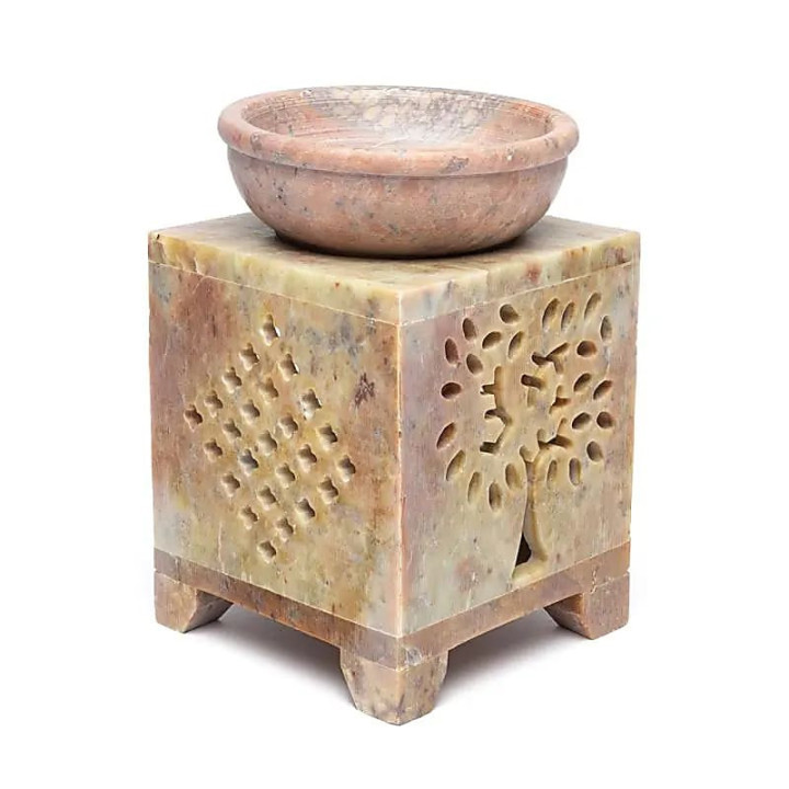 Brûle-encens et brûleur d’huile Arbre de Vie stéatite | Pieralune