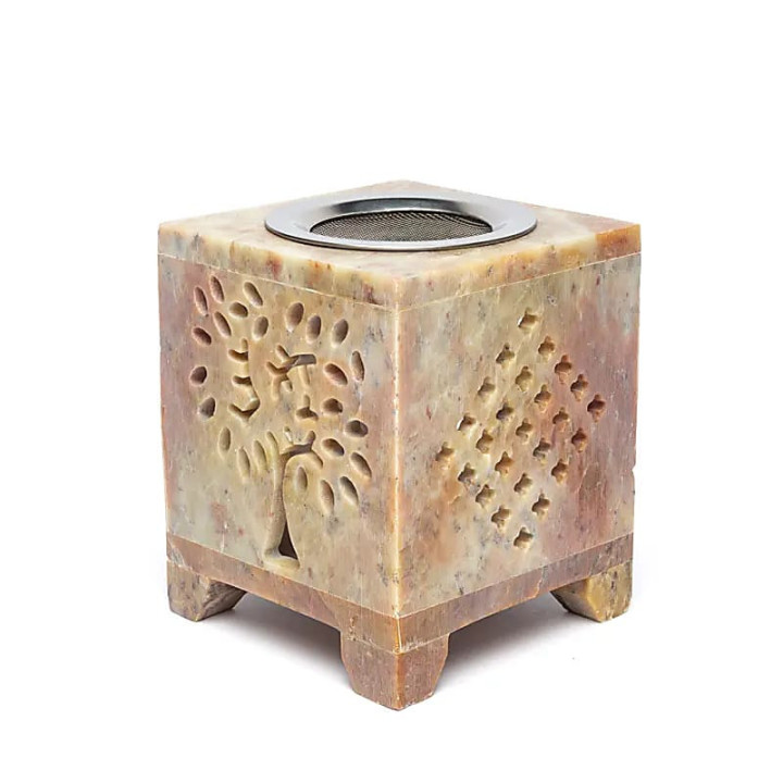 Brûle-encens et brûleur d’huile Arbre de Vie stéatite | Pieralune