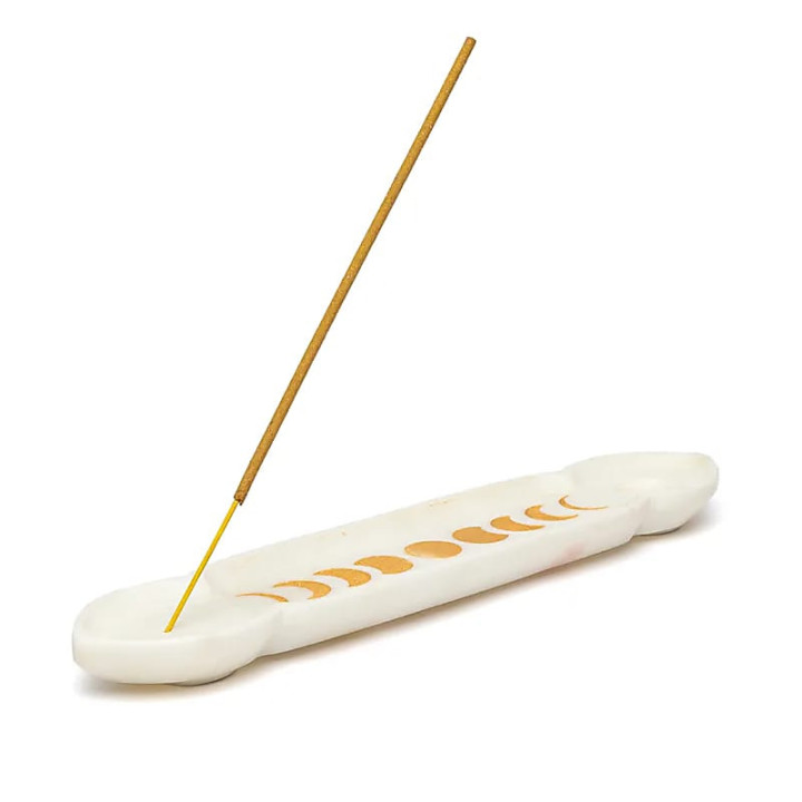 Brûle-encens phases de lune marbre blanc | Pieralune