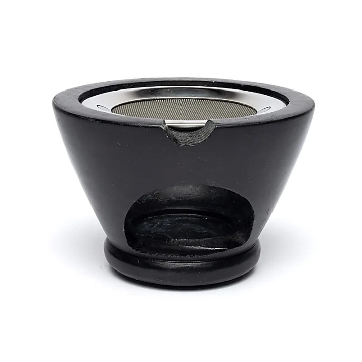 Brûleur d’encens en stéatite noir Arbre de Vie avec tamis | Pieralune