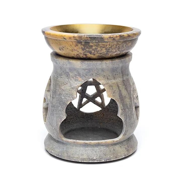 Brûleur d’huile pentagramme stéatite | Pieralune