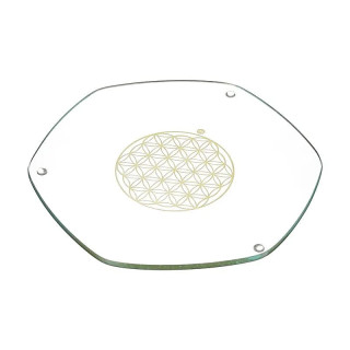 Sous verre Energyplate fleur de vie - or - petit | Pieralune