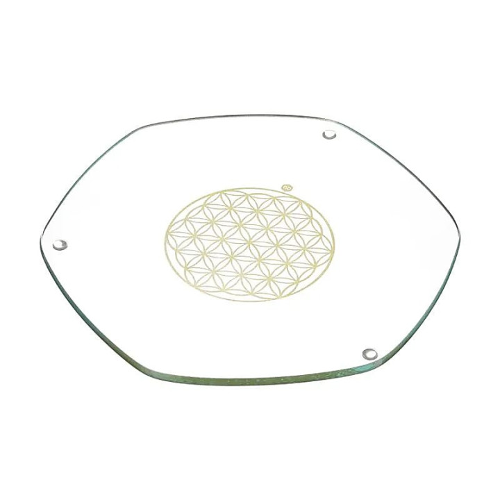 Sous verre Energyplate fleur de vie - or - petit | Pieralune