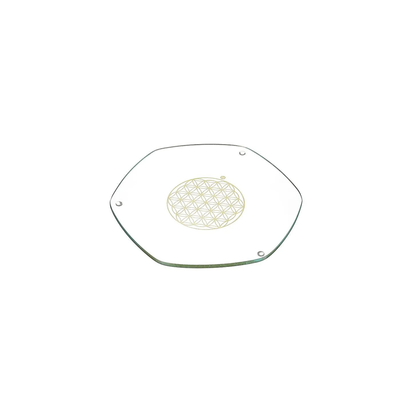 Sous verre Energyplate fleur de vie - or - petit | Pieralune