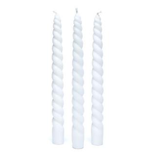 Bougie de table torsadée blanche non parfumée | Pieralune