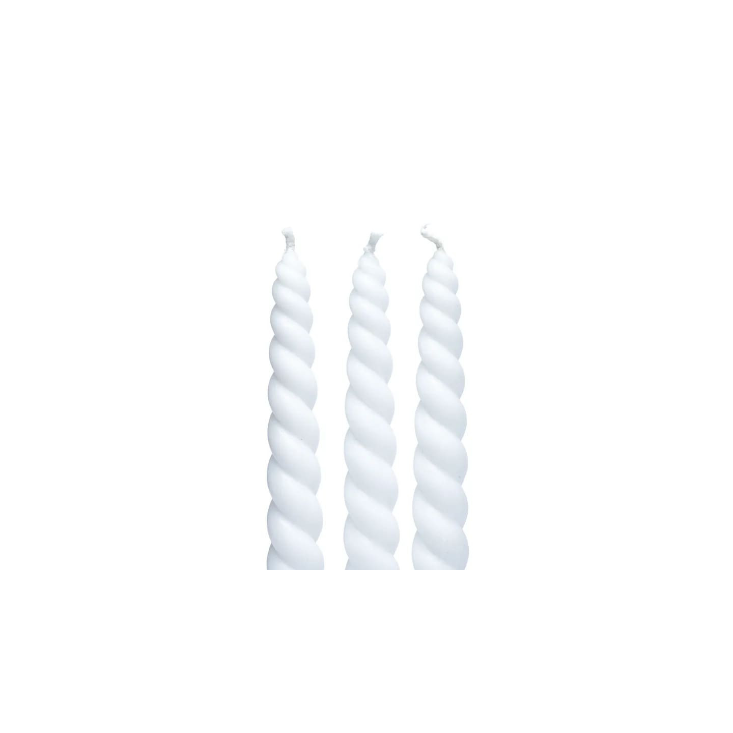 Bougie de table torsadée blanche non parfumée | Pieralune