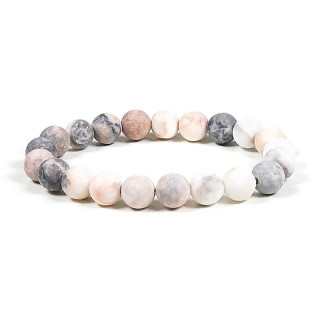 Mala / bracelet élastique jaspe rose zèbré | Pieralune