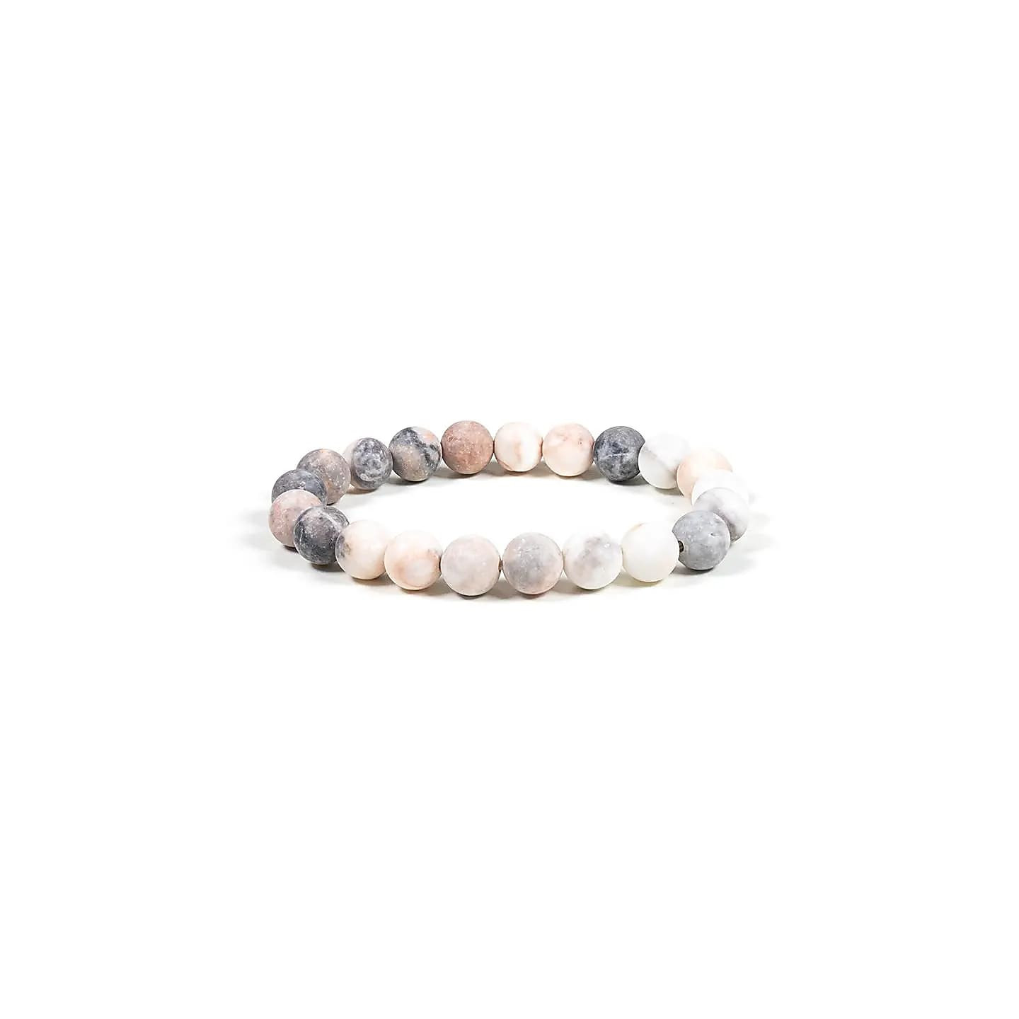 Mala / bracelet élastique jaspe rose zèbré | Pieralune