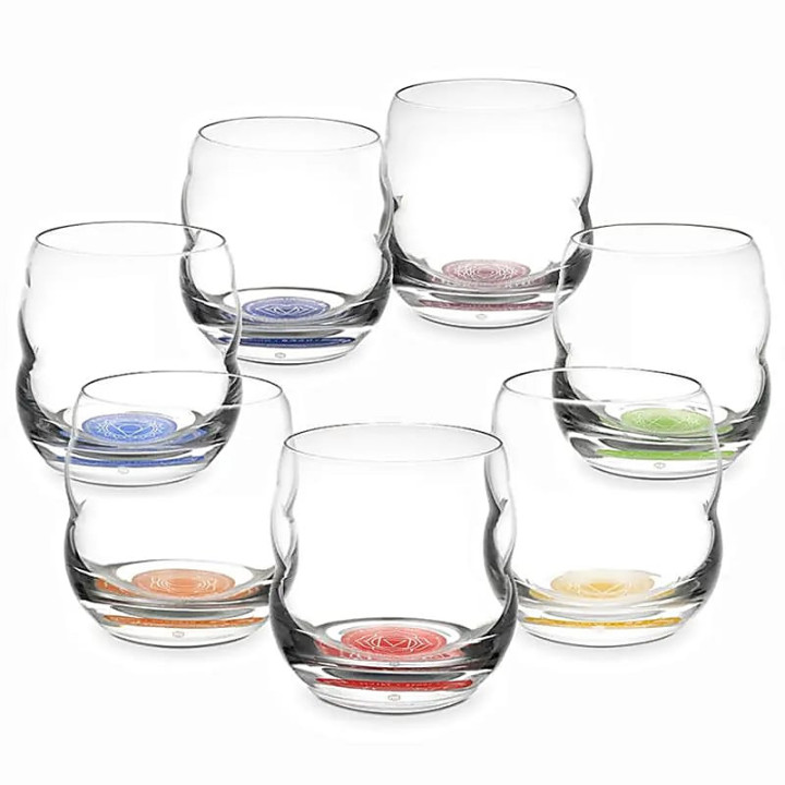 Verre Mythos SET 7 chakra - symboles et textes | Pieralune