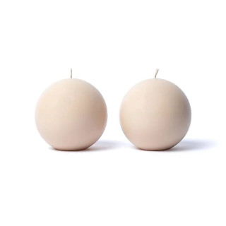Bougie boule beige non parfumée | Pieralune