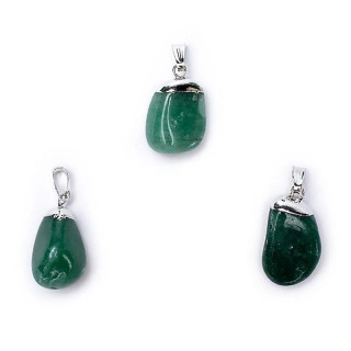Pendentif Aventurine vert monture en métal | Pieralune