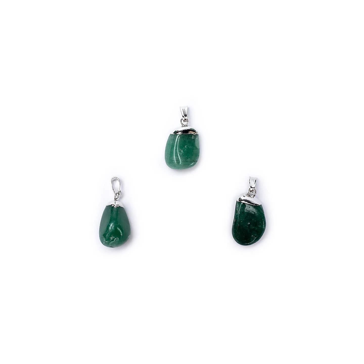 Pendentif Aventurine vert monture en métal | Pieralune