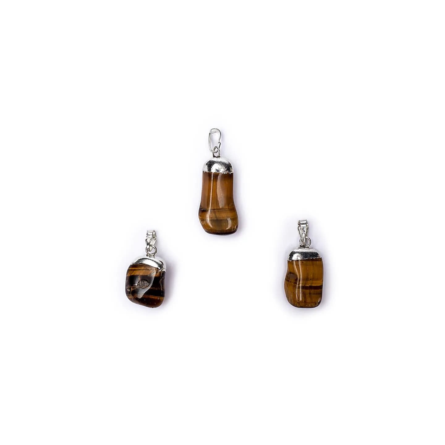 Pendentif Oeil de tigre monture en métal | Pieralune