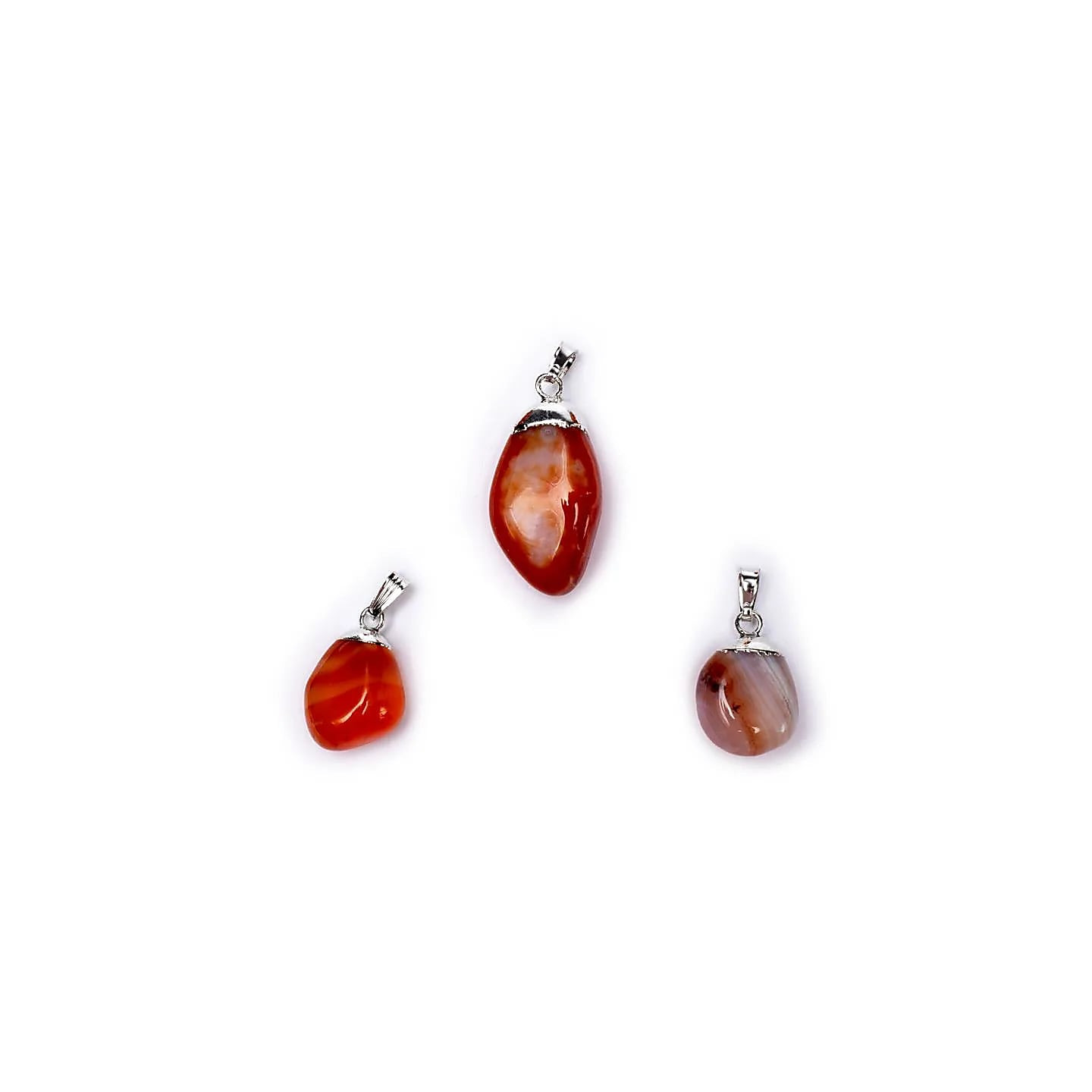 Pendentif Agate rouge monture en métal | Pieralune