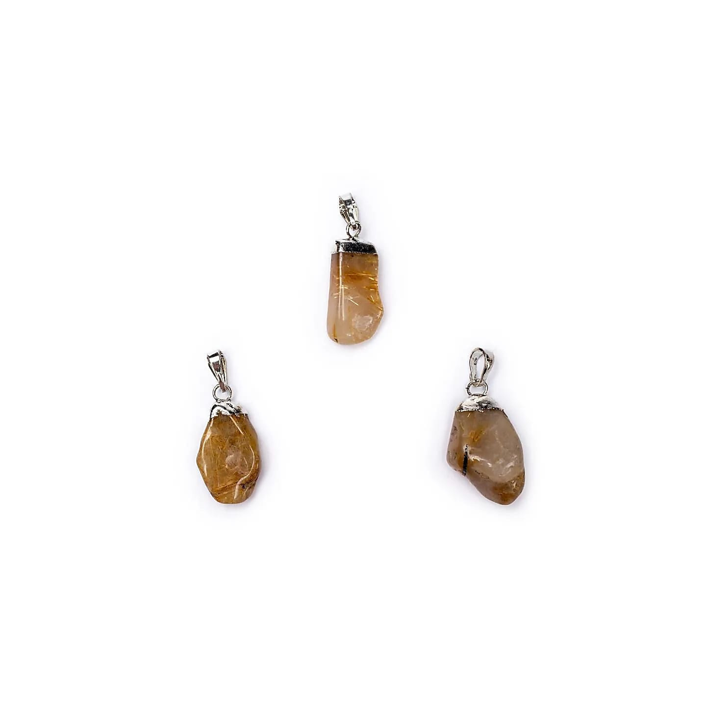 Pendentif Quartz rutile monture en métal | Pieralune
