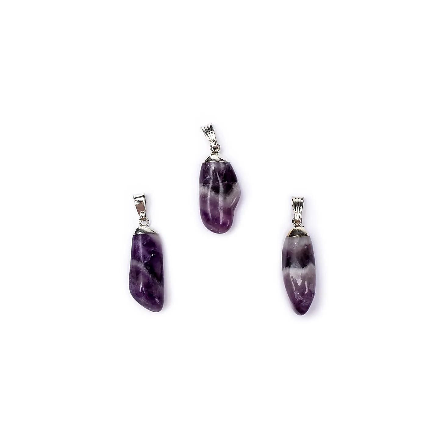 Pendentif Améthyste Chevron monture en métal | Pieralune