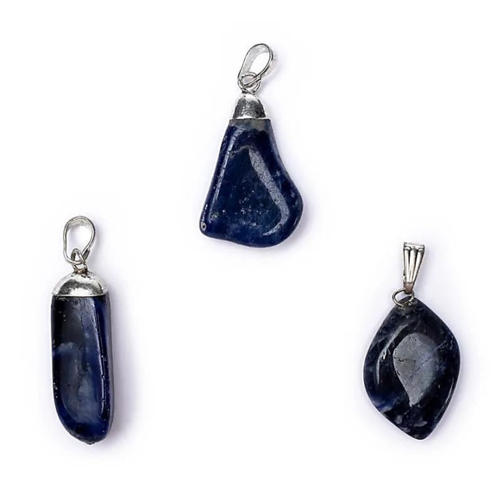 Pendentif Sodalite monture en métal | Pieralune