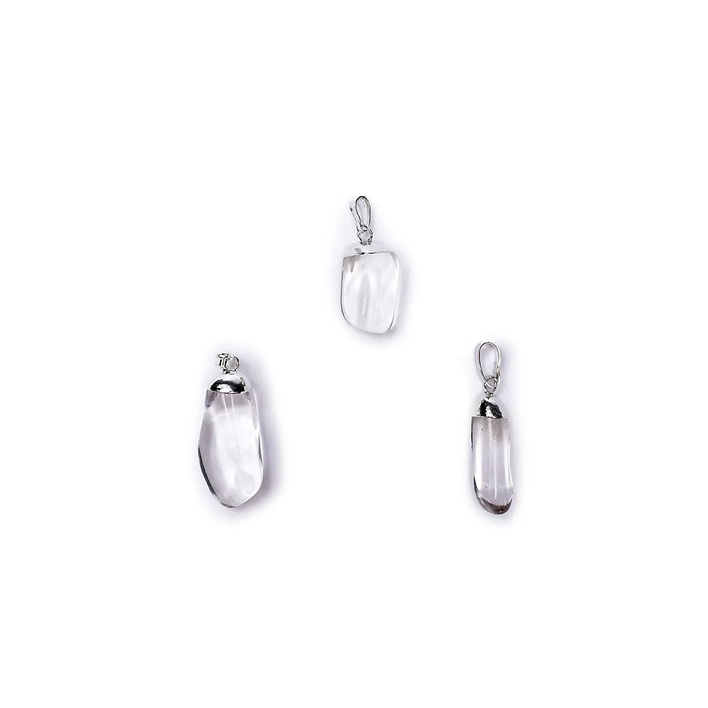Pendentif Cristal de roche monture en métal | Pieralune
