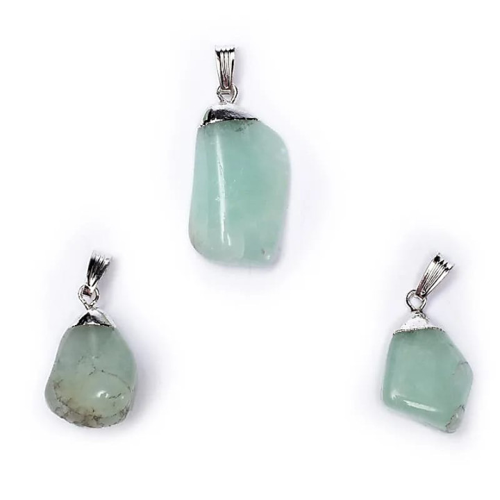 Pendentif Aigue-marine monture en métal | Pieralune