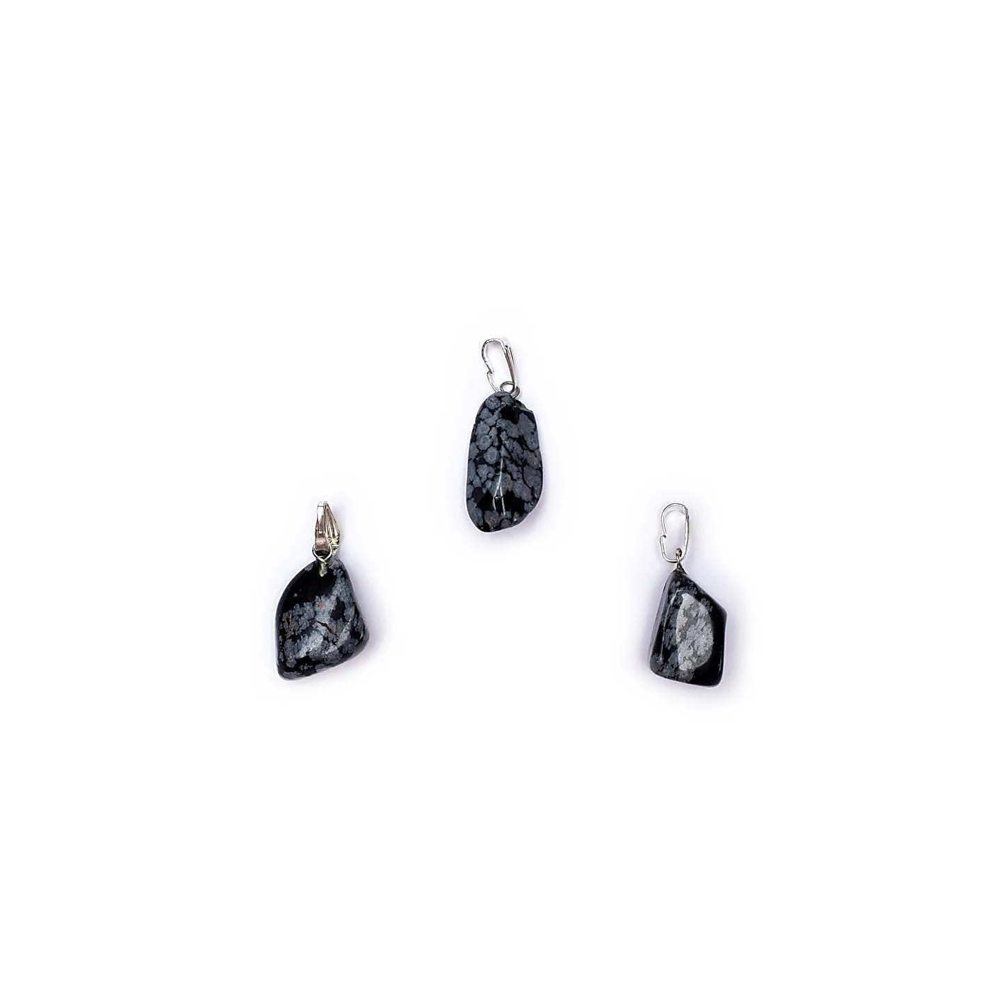 Pendentif Obsidienne flocon de neige avec crochet | Pieralune